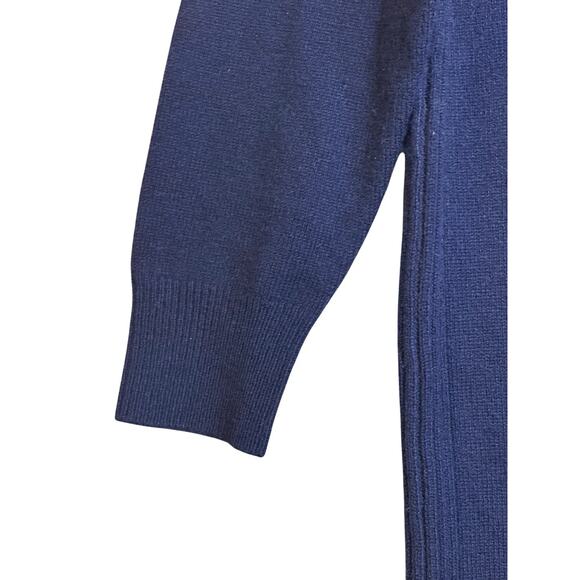 Thakoon Wool Sweater Mini Dress Women's Sz S Midnight Navy Blue Crewneck Preppy - Picture 6 of 16